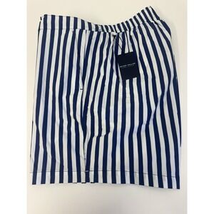 NWT Peter Millar AWNING Crown Crafted Blue Stripe Swim Trunks Size LARGE $110